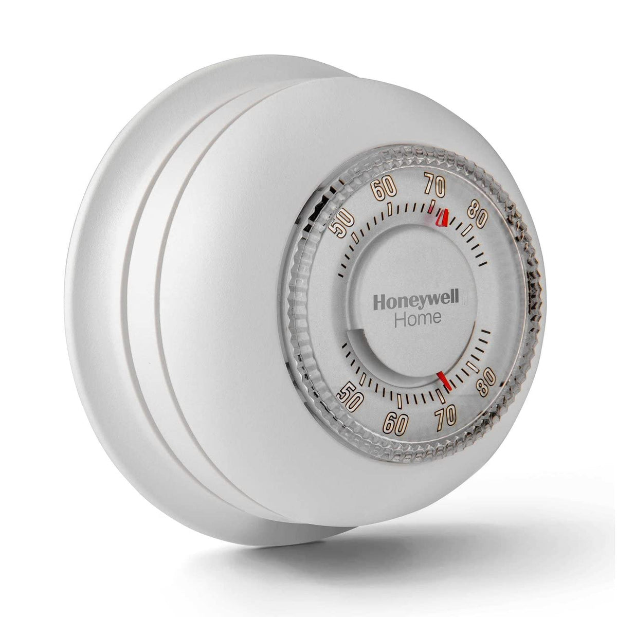 Honeywell Home Round thermostat front panel highlights classic round design for any room.