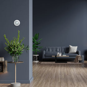 Honeywell Home Round thermostat wall-mount setup enables quick installation.