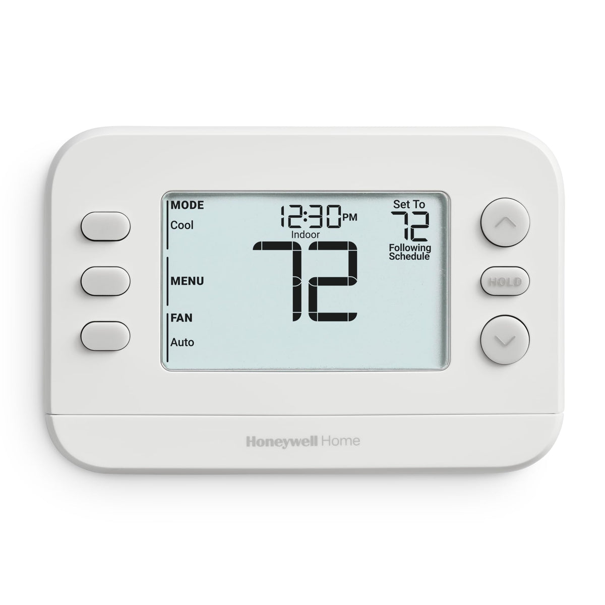 Honeywell Home RTH20B large display shows a clear readout for easy daily use