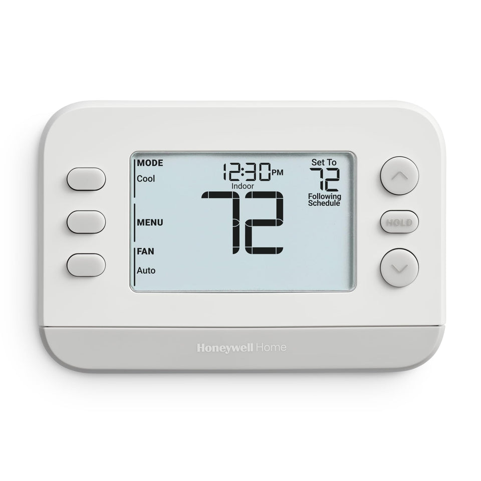 Honeywell Home RTH22B front view with a clear display for easy control.