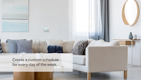RTH7560E seven-day programming enables flexible weekly schedules.
