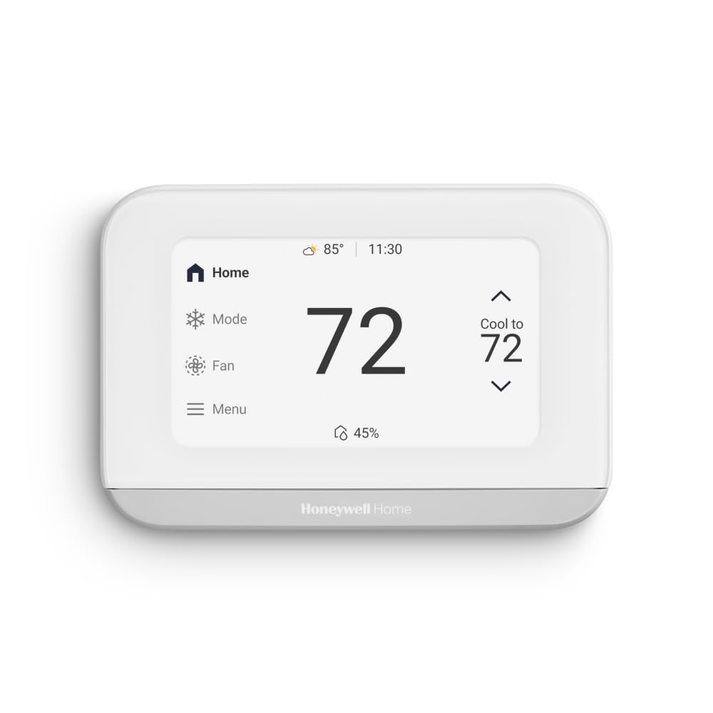 Honeywell Home X7B display close-up with customizable color and style options for a modern home.