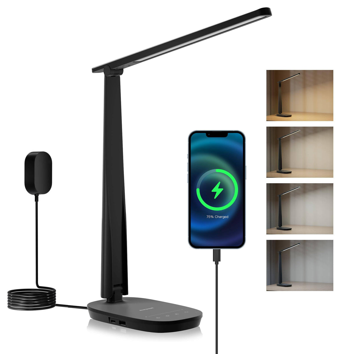 Honeywell HWT-H2 desk lamp foldable design for compact storage.