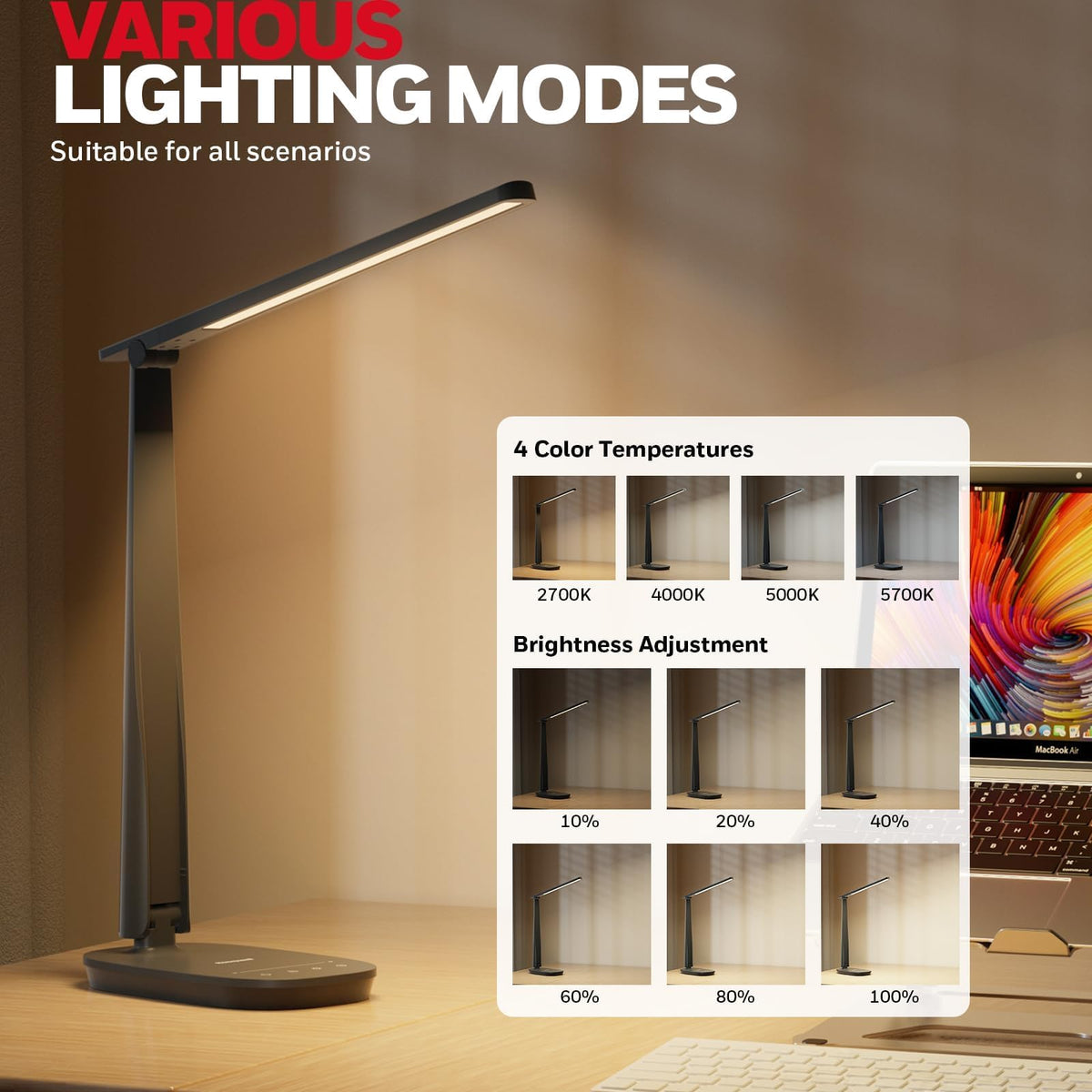 Honeywell HWT-H2 full-spectrum light delivers true colors for reading.