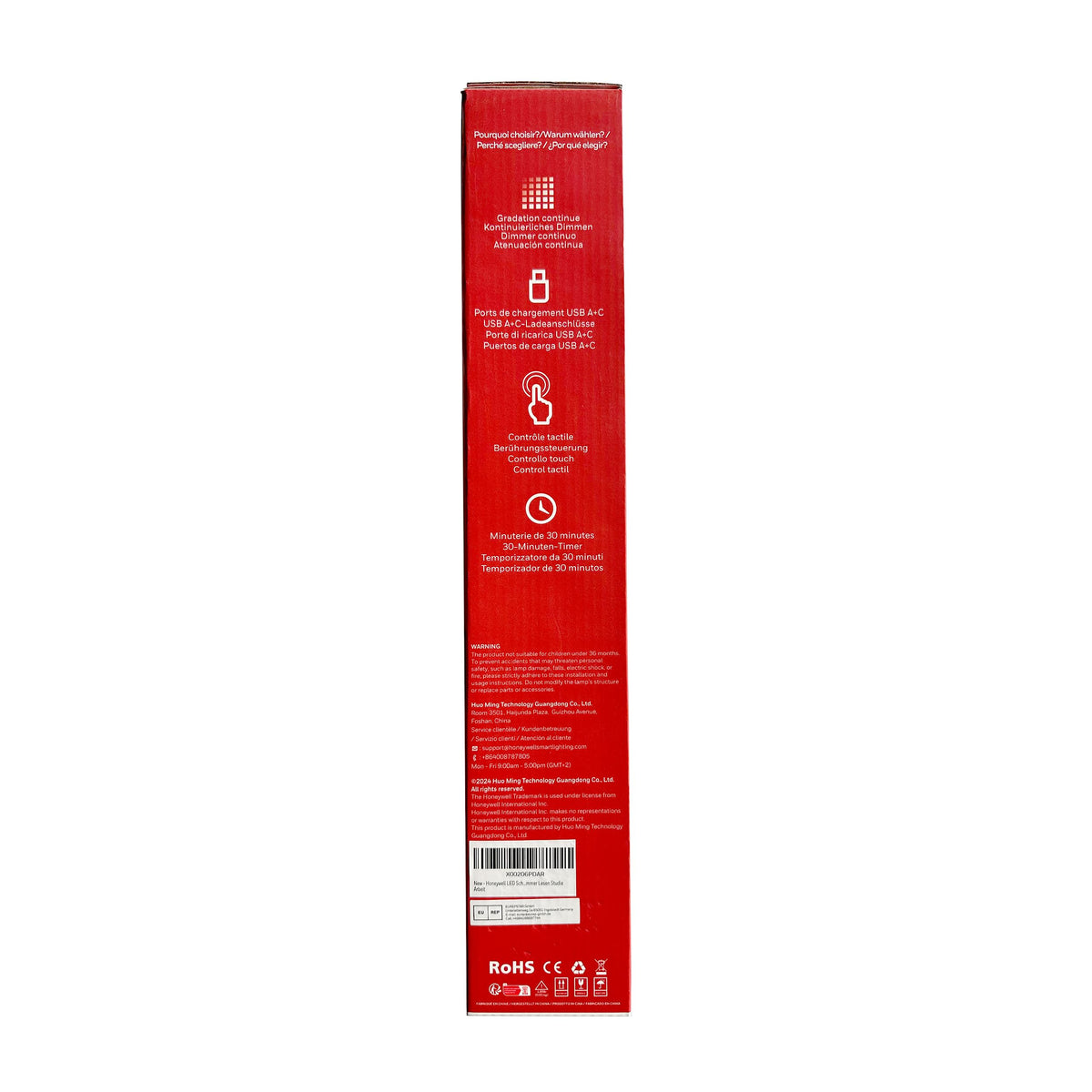 Honeywell LED Desk Lamp energy-saving design lowers power use.