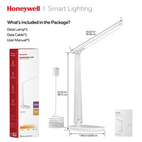 Honeywell LED desk lamp timer function helps with bedtime reading.