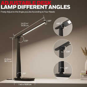 Honeywell LED Desk Lamp USB ports charge devices while you work.