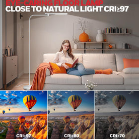Honeywell 77-5inch tall lamp adds height without crowding spaces.