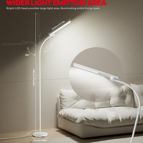 Honeywell LED floor lamp dimmable stepless controls ambient brightness for any moment.