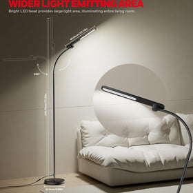 Honeywell LED floor lamp gooseneck directs light precisely on a book