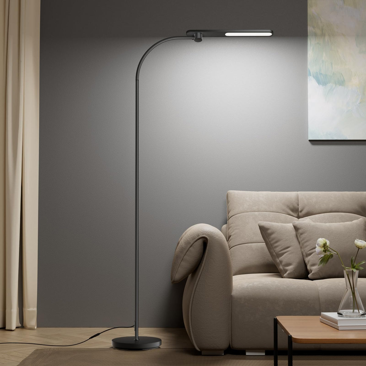 Honeywell LED floor lamp reading light for glare-free pages and comfortable study