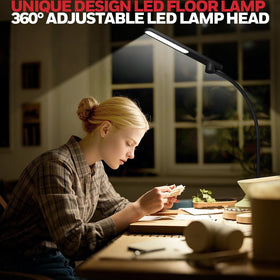 Honeywell LED floor lamp slim space-saving profile in a room