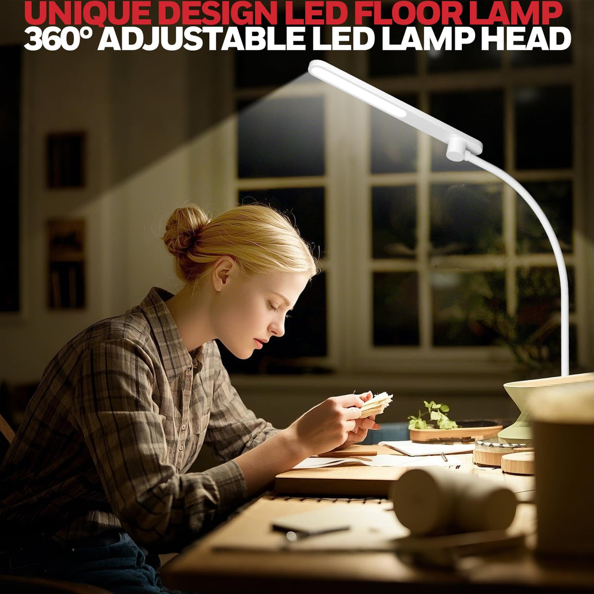 Honeywell LED floor lamp sturdy base supports living room setups.
