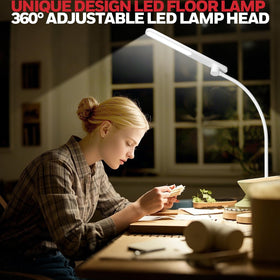Honeywell LED floor lamp sturdy base supports living room setups.