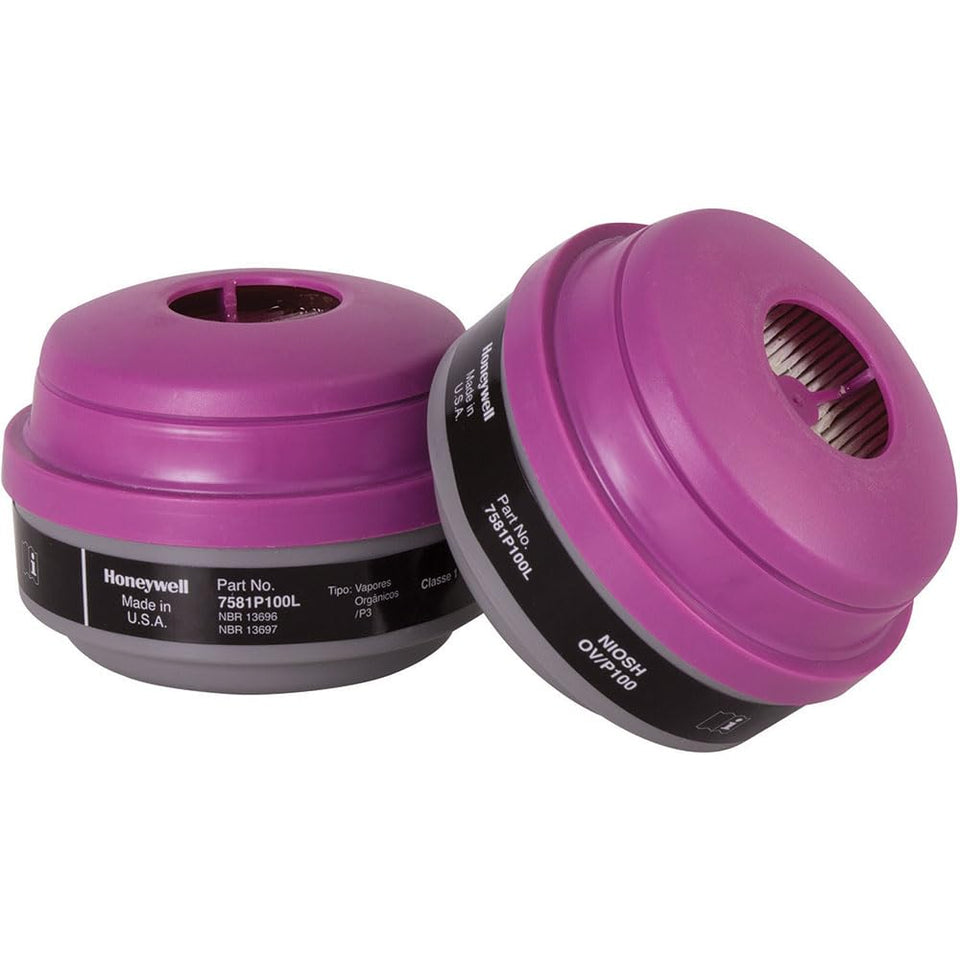 Honeywell North OV/P100 cartridge with low-profile design for comfortable solvent odor protection