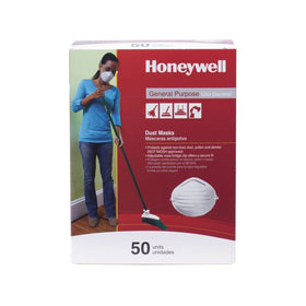Honeywell nuisance dust mask box of 50 for everyday dust and pollen protection.
