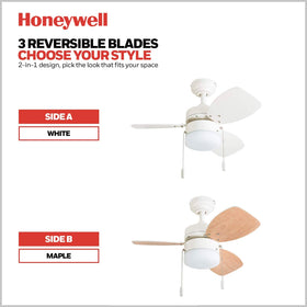 Honeywell Ocean Breeze three blades delivering efficient airflow