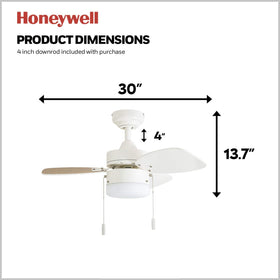 Honeywell Ocean Breeze white finish compatible with any decor