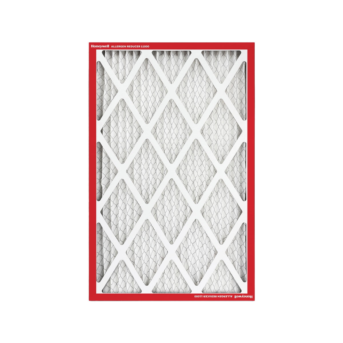Honeywell pleated filter electrostatic media close-up highlights enhanced filtration.