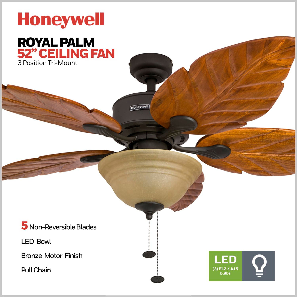 Honeywell Sabal Palm LED light kit in bronze finish for ambient lighting