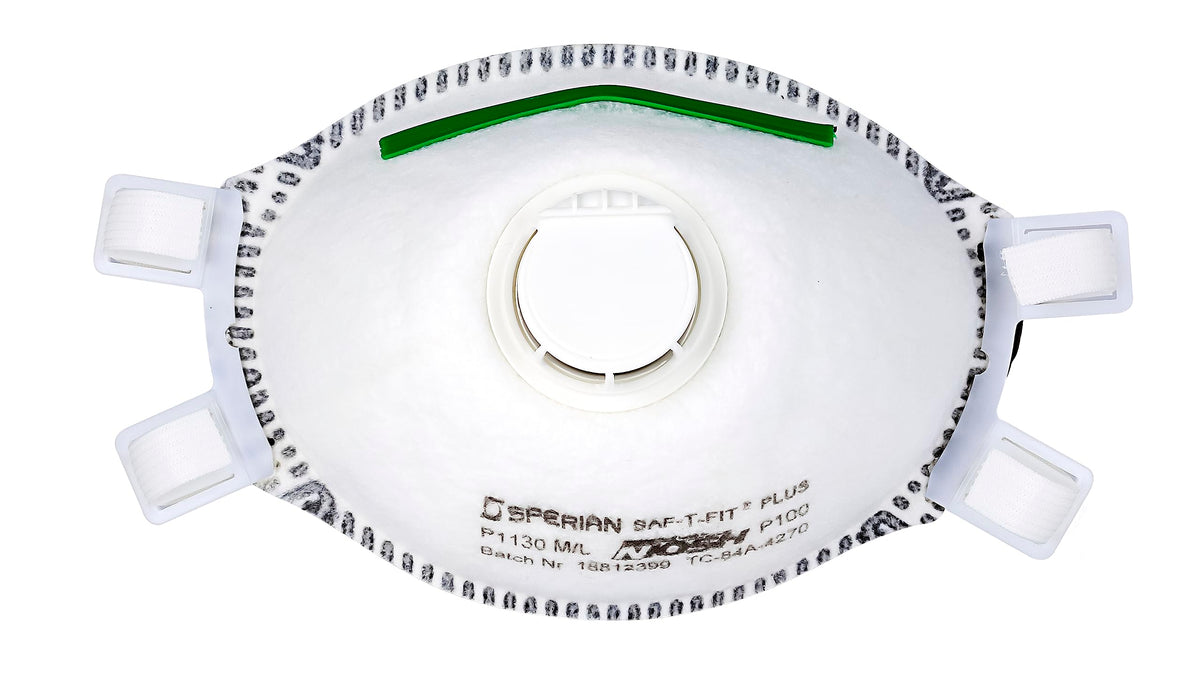Honeywell SAF-T-Fit Plus mask side view demonstrating two-strap secure fit