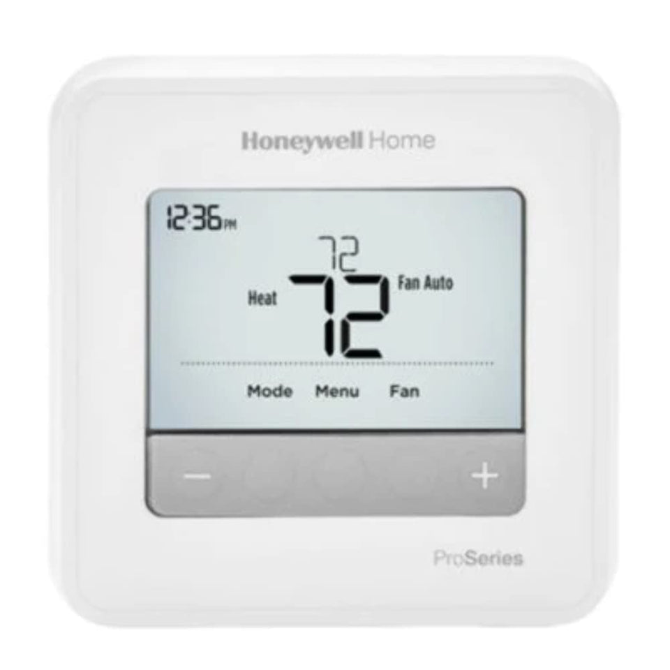 Honeywell TH4210U2002 front view with LED backlight for easy nighttime adjustments