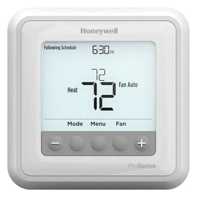 Honeywell TH6210U2001/U thermostat backlit display for easy programming and visibility.
