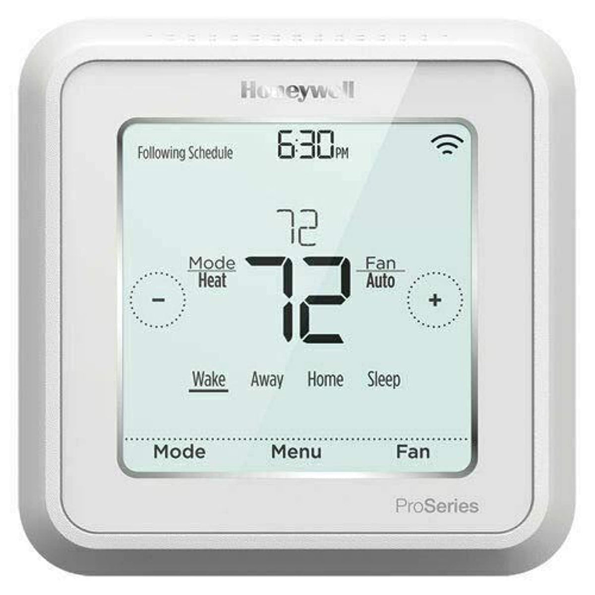 Honeywell TH6320ZW2003 front view highlighting modern, easy-to-use thermostat for smart home control.