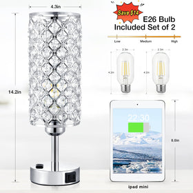 Hong-in lamps show warm 3-way dimming for reading or relaxing.
