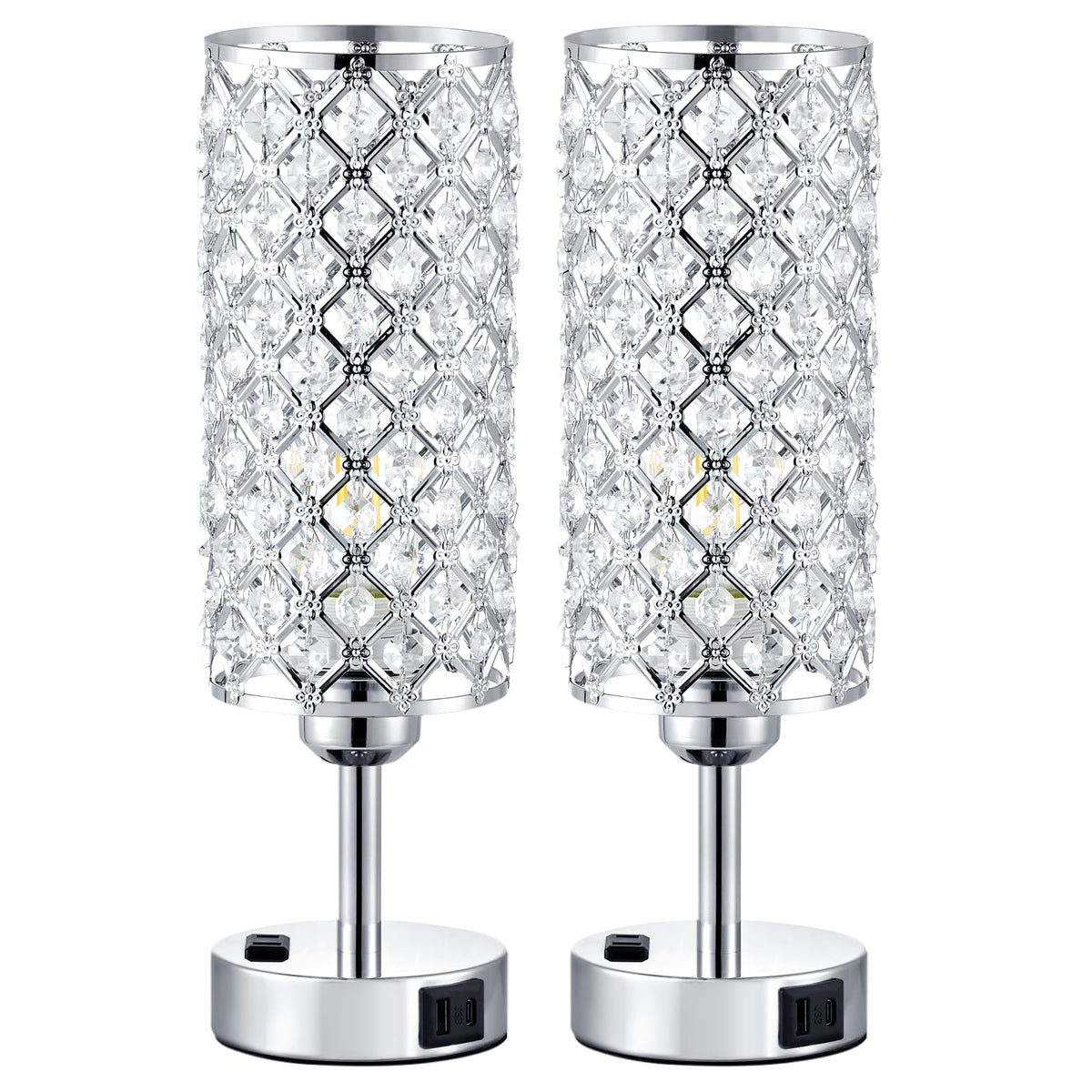 Two lamps create balanced, stylish symmetry on a shared nightstand.