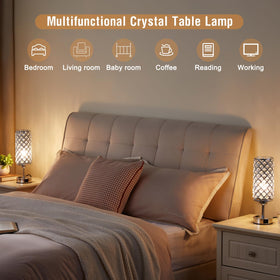 Sleek silver crystal design from Hong-in enhances modern bedrooms.