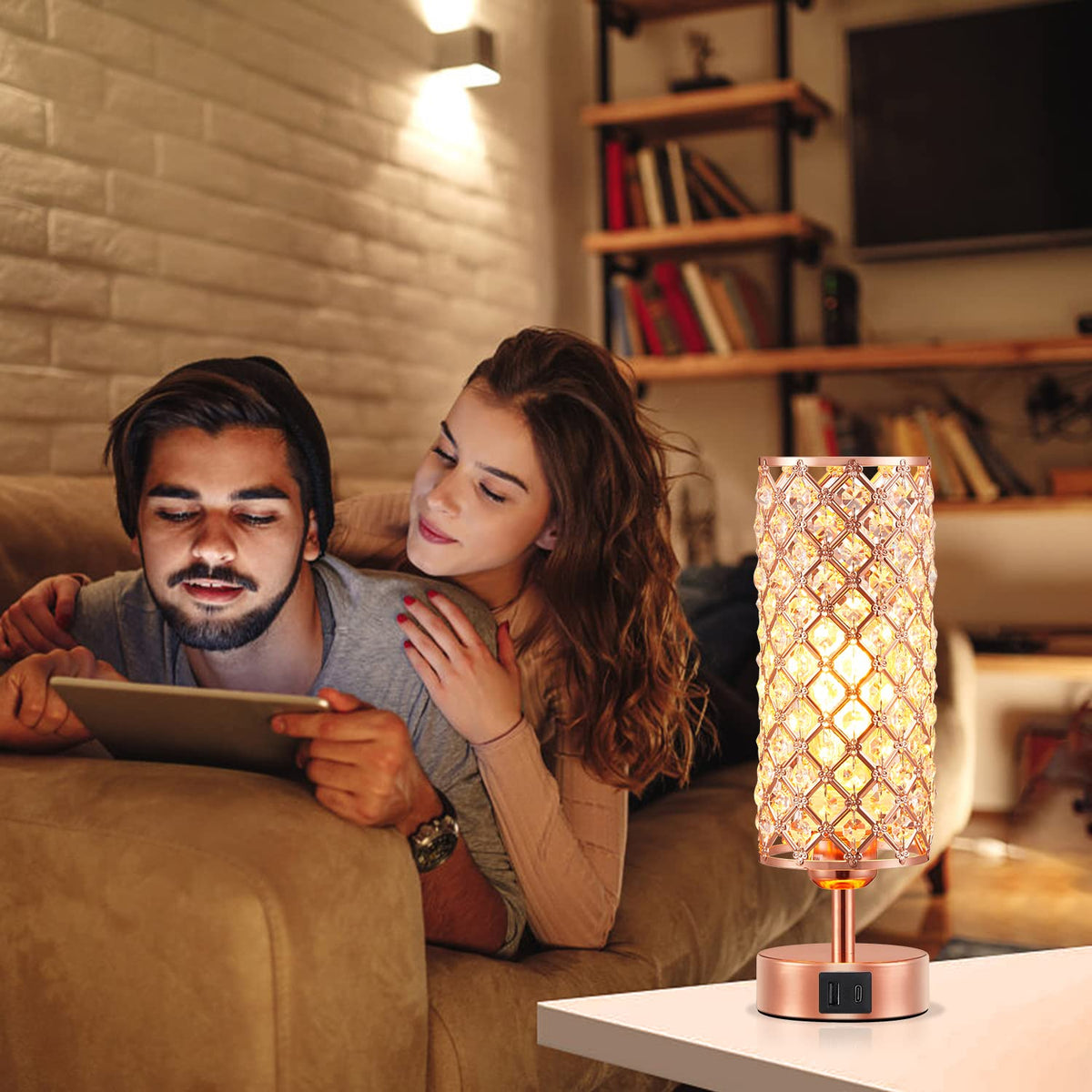 LED bulb included provides warm, flicker-free light