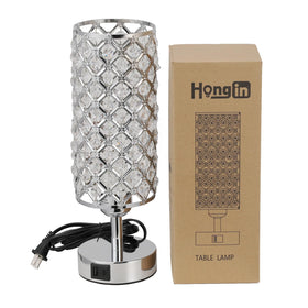 Hong-in crystal touch lamp complements hallway lighting and decor.