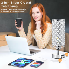 Hong-in lamp shows USB-C and USB-A ports for easy charging.