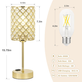 Hong-in Gold Lamps 3-way dimming for adaptable ambient light.