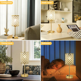 Hong-in Gold Lamps gold base and crystal body enhance luxe decor.