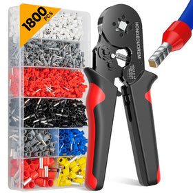 Hongeduoremi ferrule kit contents showing 1800 pieces for organized wiring projects.