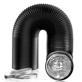 Hon&Guan 6-inch black air duct, 16ft, ideal for grow tent ventilation.