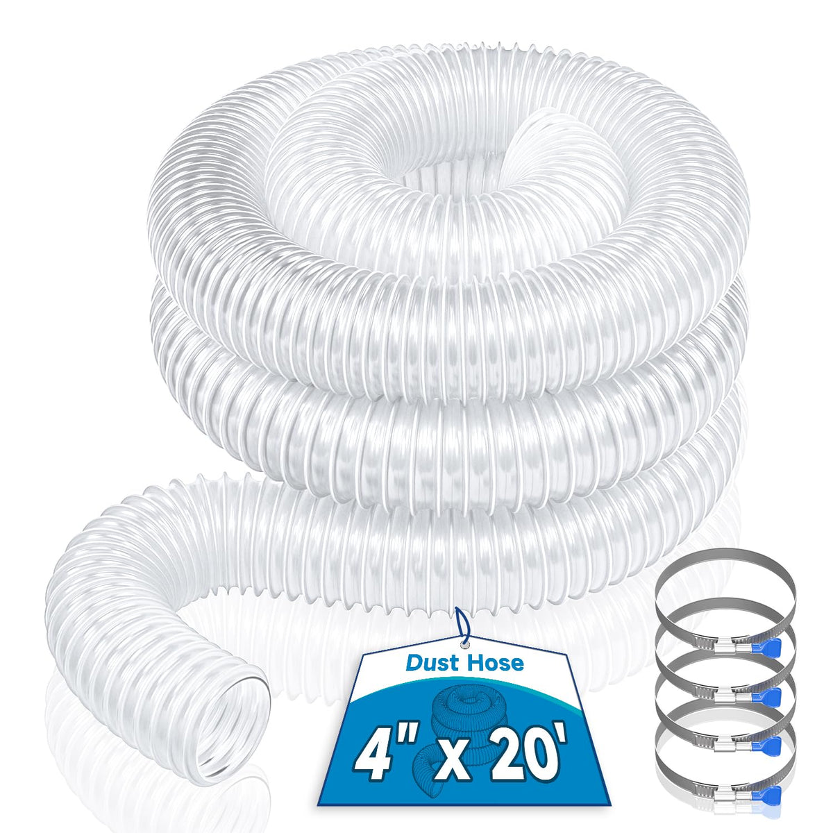 Hon&Guan dust hose in transparent PVC for easy debris visibility