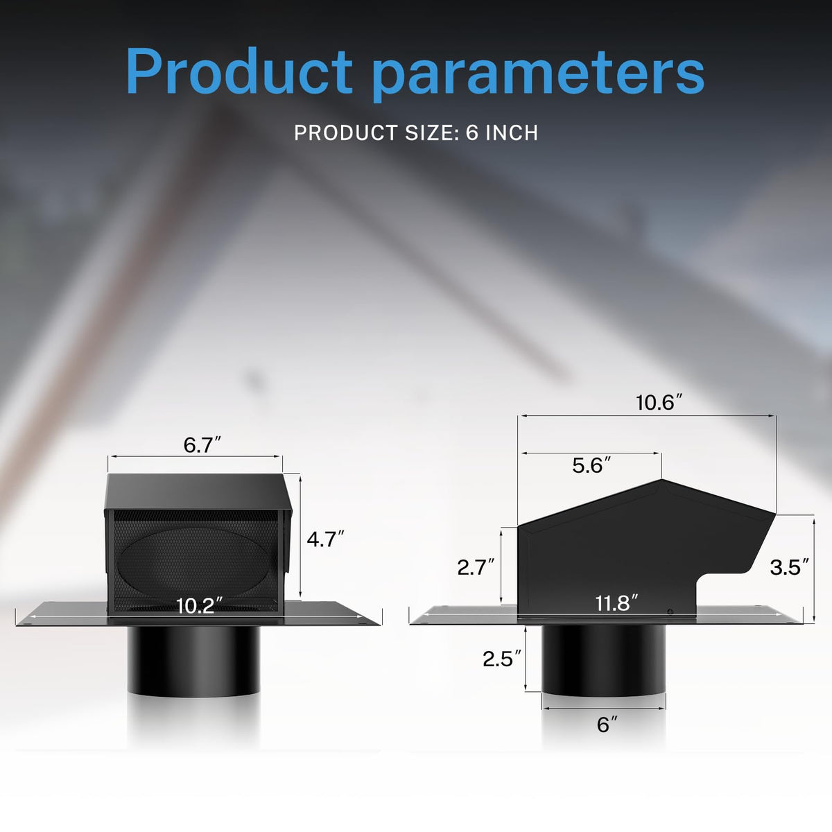 Hon&Guan multi-use roof vent cap for roofs, walls, attics
