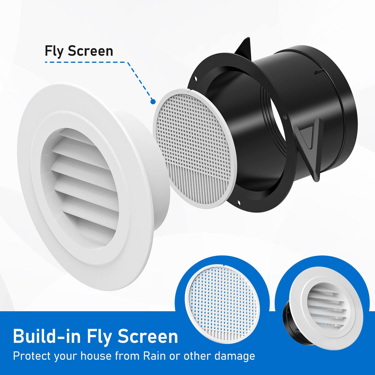 Hon&Guan soffit vent close up mesh filter helps prevent debris entry.