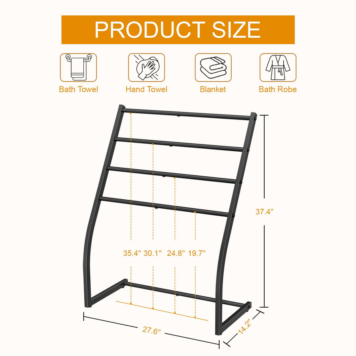 Honiter four-tier rack side view highlighting vertical space.
