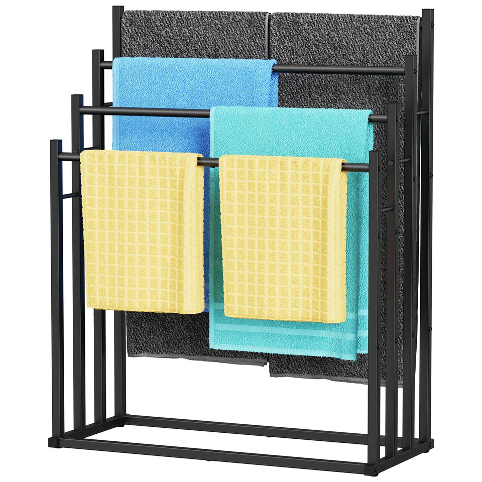 Honiter 4-tier towel rack in full view for organized bathroom towels