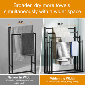 Honiter towel rack dimensions 31.5d x 14.2w x 39.8h shown