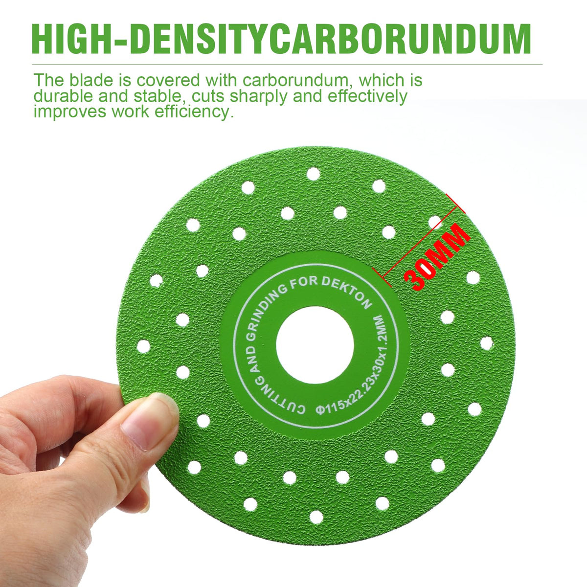 Honkdtyun perforated pattern enhances debris clearance during cutting.