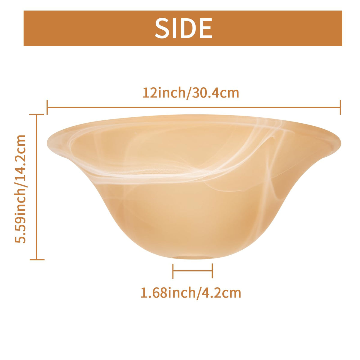 HonoDing amber swirl glass shade adds elegant marbleized finish.