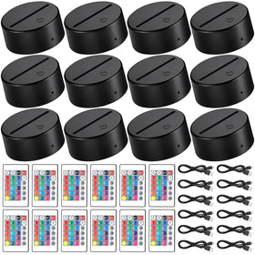 Honoson 12-set 3D night light base with 16 colors enhances acrylic displays.