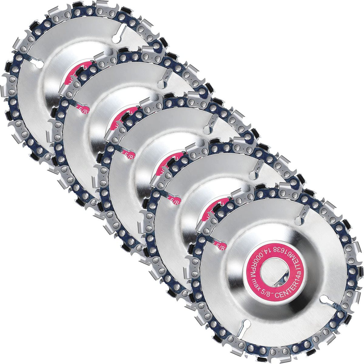 Honoson 22-tooth wood carving disc on grinder for fast stock removal.