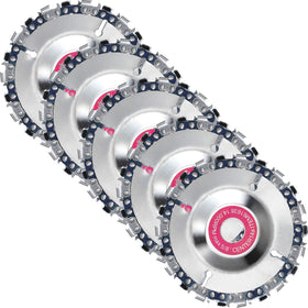 Honoson 22-tooth wood carving disc on grinder for fast stock removal.