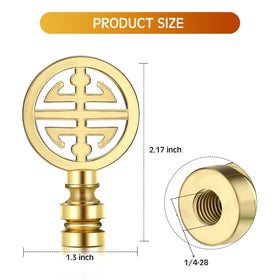 Honoson Asian brass finial closeup shows classic craftsmanship and retro charm.
